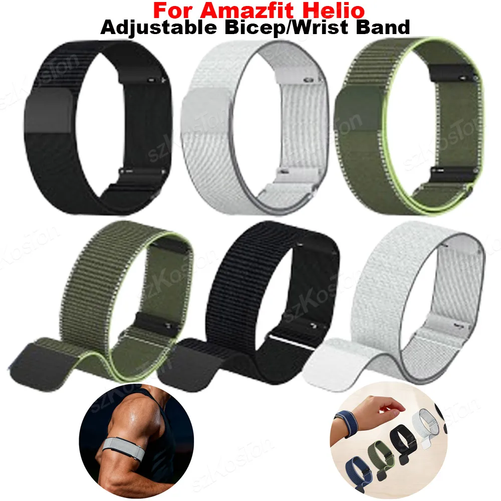 

For Amazfit Helio Bicep/Wrist Band Adjustable Nylon Strap Breathable Sport Fitness Tracker Replacement Loop Accessories