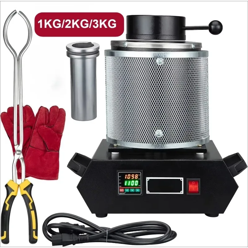 1/2/3KG Digital Metal Melting Furnace, Gold Silver Copper Aluminum Smelting Tool, Jewelry Casting Foundry Machine