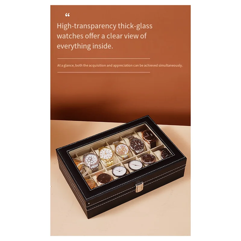

【Party-Decoration】Leather Watch Box Watch Storage Box Watch Display Box Home Decoration Display Box Exquisite And Simple Gift Bo