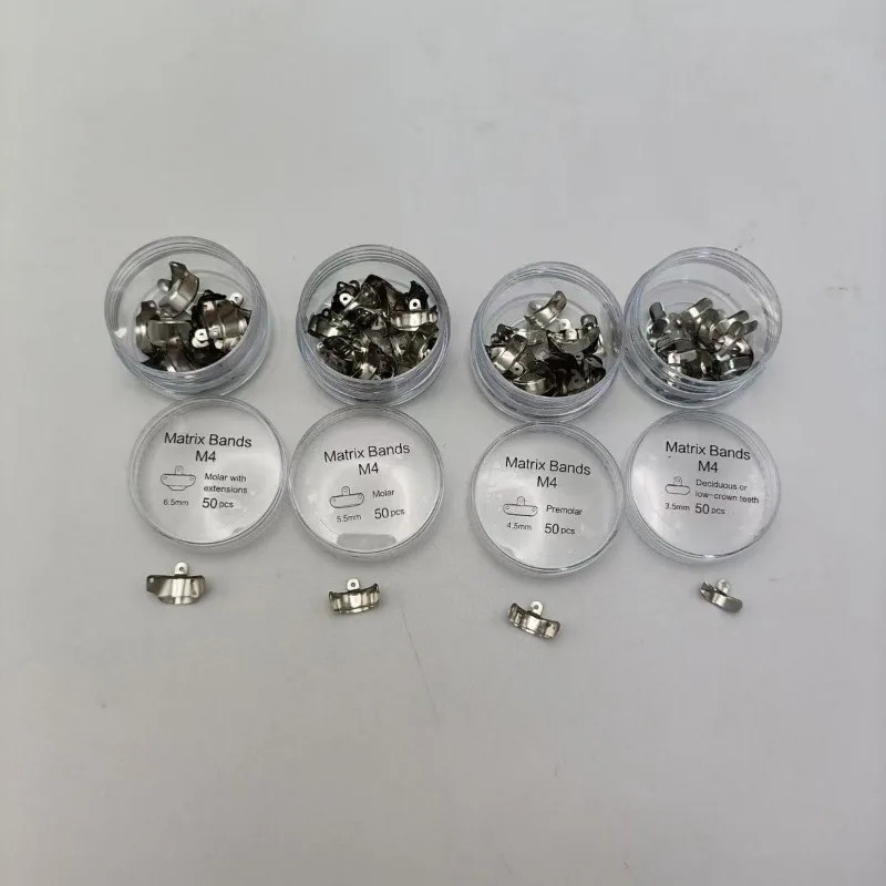 50PC-100PC/Box Dental Matrix Bands M4 Dovetail Matrix Bands 3.5\6.5mm Sizes Dentistry Instrument for Dental Restoration Tool