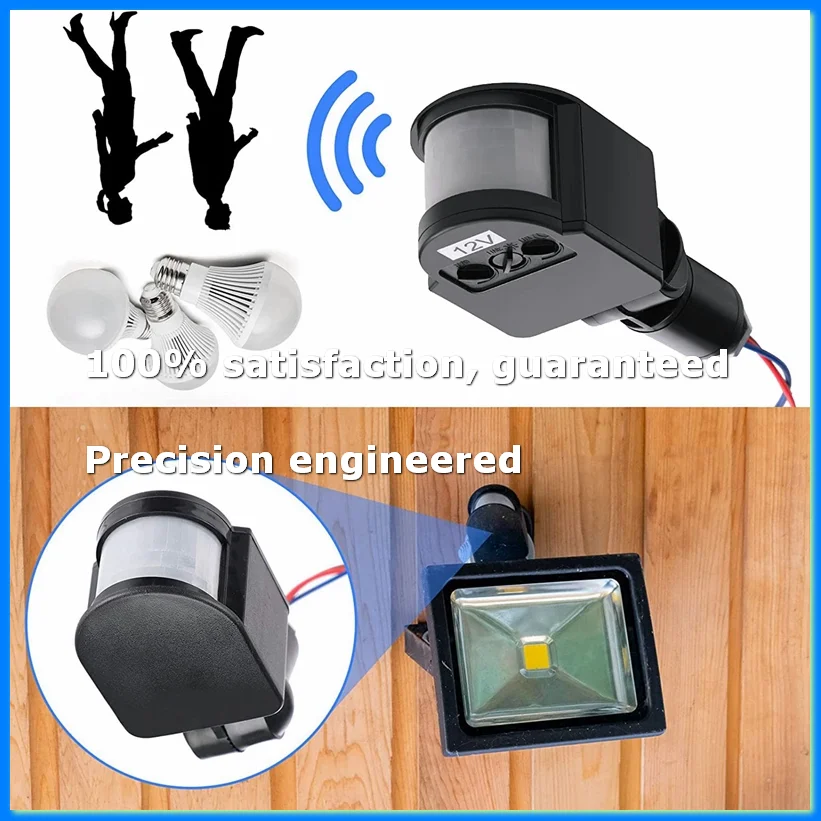 12V Motion Sensor Pir Sensor Automatic Infrared Sensor Motion Detector Light Switch Outdoor Pir for Wall Indoor Outdoor-AD23