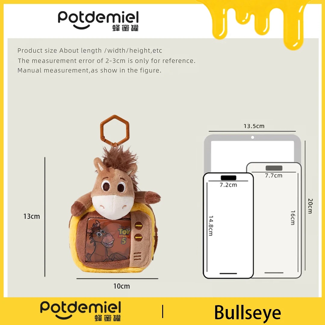 Potdemiel Disney Toy Story Bullseye Plush Coin Purse Keychain Horse Doll Bag Charm Key Ring Kids Gift Collectible Figure Pendant - view 6