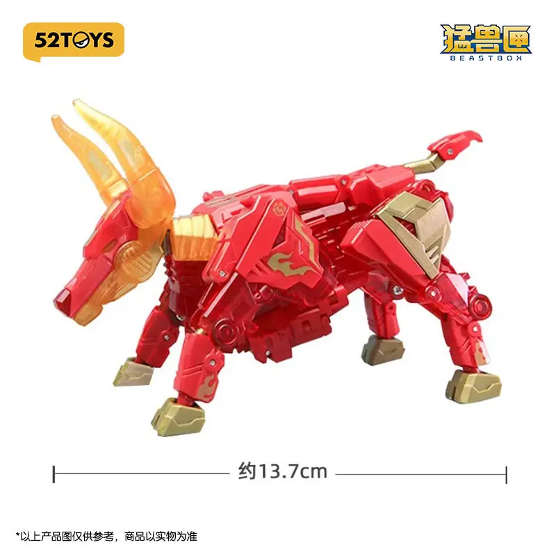 Figurine d'action transformable 52toys Beastbox Series Blazing Spear Red Bull, modèle de collection à assembler, jouet pour cadeau d'anniversaire