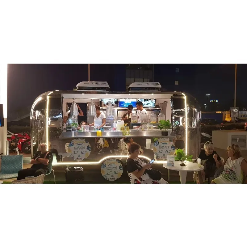 شاحنة الغذاء مقطورة القهوة بائع الشارع فان الطعام القهوة هوت دوج عربة صغيرة خمر الغذاء مقطورة شاحنة مجهزة بالكامل