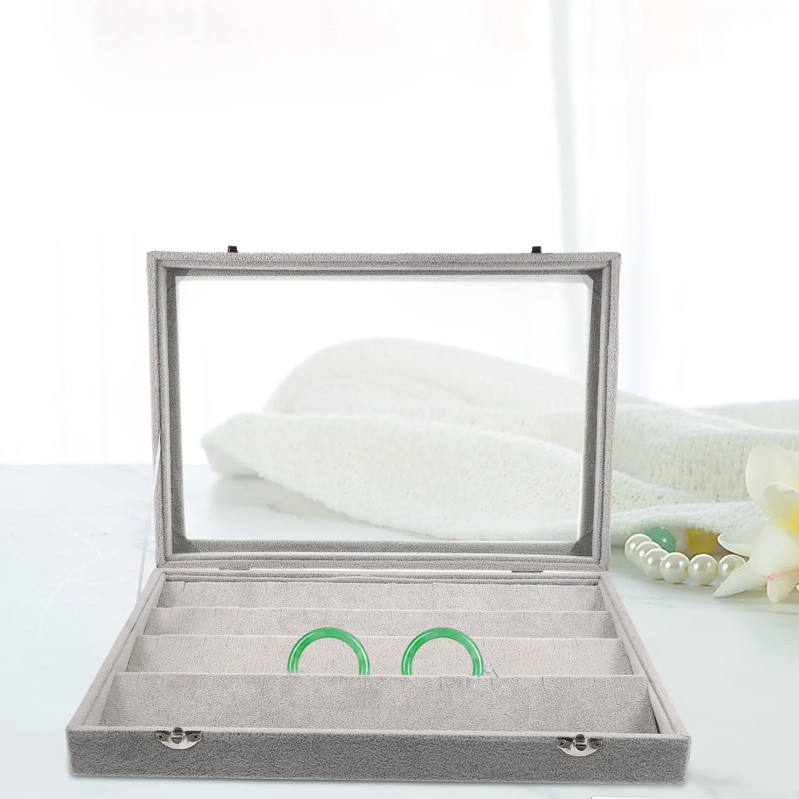 

Earrings Clear Lid Container Compact Jewelry Organizer Tray Stackable Display Case Storage Box Stackable Jewelry Organizer Trays