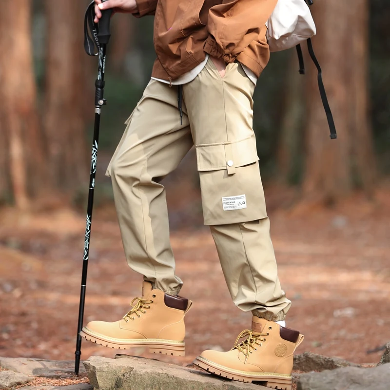 Men's Outdoor Camping Pants. Windproof, Waterproof, Mountaineering Trousers, Everyday Casual Work Pants.M-5XL  Elasticized Hem