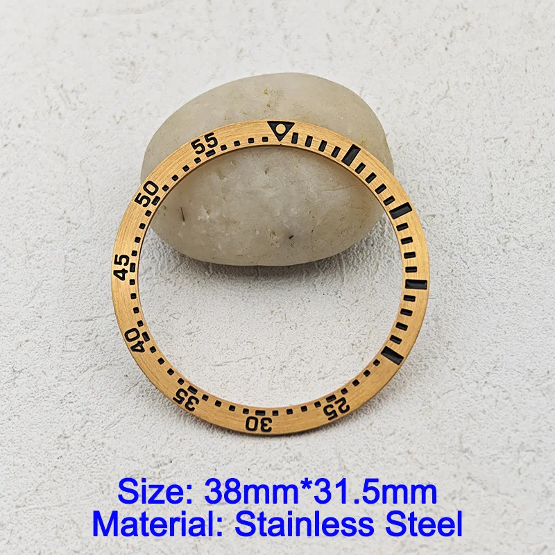 Mod 38mm Stainless Steel Bezel Insert  Fits  6105 6309 Turtle Abalone Watch Case NH35 NH36 Movement Watch Part