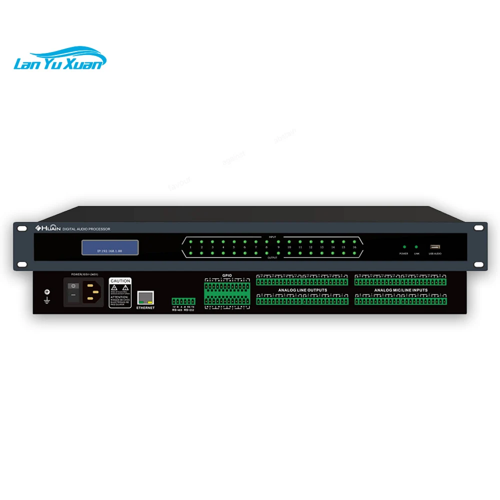 

16*16 DSP Digital Audio Matrix Software Processor Equipment with RS232 Control Interface