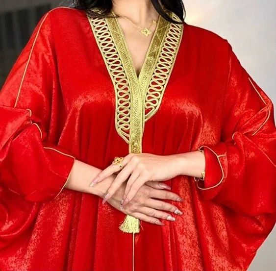 

Arab Dubai Turkish bat sleeve robe cardigan long Muslim women's clothing-GZXX552