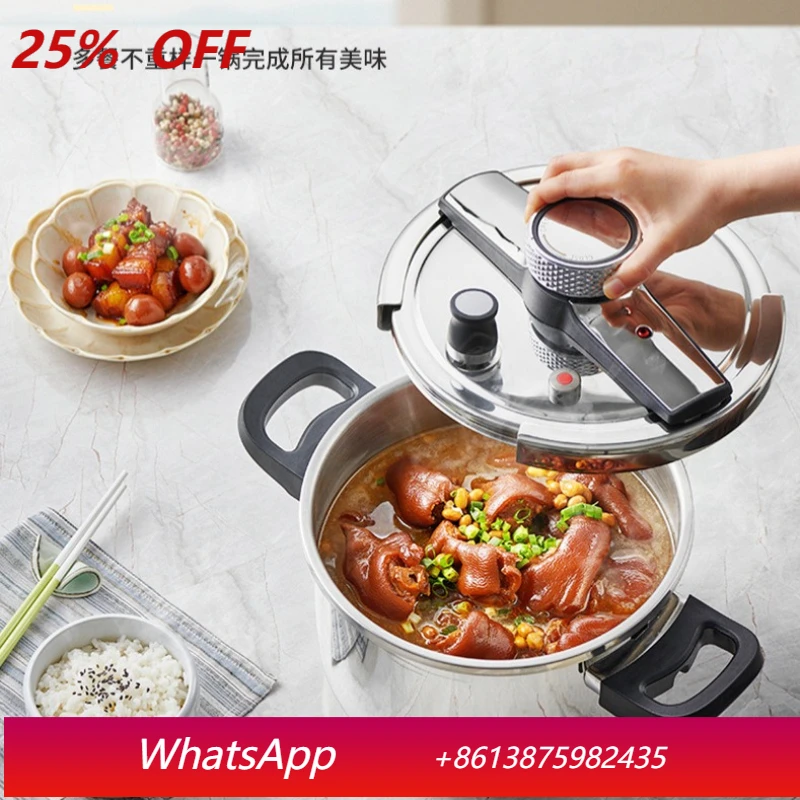 

YJQ Pressure Cooker Stainless Steel Household Induction Cooker Universal Uncoated Large Capacity Pressure Cooker