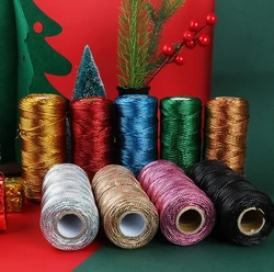 Gold and Silver Macrame Cord Rope String, Twine Ribbon Bows, Crafts DIY Gift Wrap Sewing, Twisted Thread, Home Textile Decor