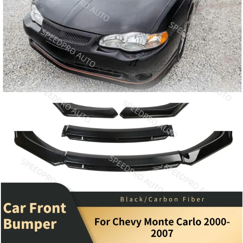 

Front Bumper Lip For Monte Carlo 2000-2007 Car Spoiler Splitter Body Kit ABS Bumper Canard Lip Splitter Accessories Black