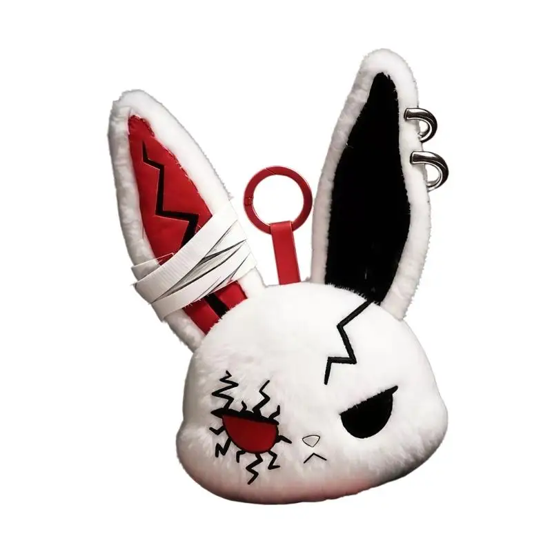 P9FE Stilvoller dunkler Hase-Plüsch-Schlüsselanhänger, weicher und leichter Taschen-Hängeornament, Schlüsselanhänger-Anhänger – Detail 8