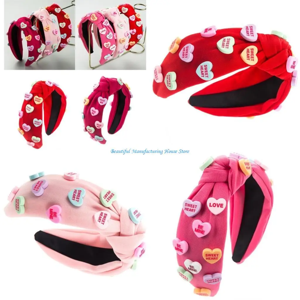 

E56A Valentines Day Headband for Girls Ladies Hairband for Makeup Skincare Headband