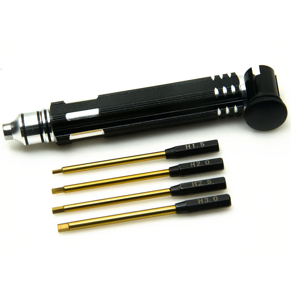 YEAHRUN RC Hex Driver Set 4-in-1 Hex Allen Screwdriver Kit 1.5mm 2.0mm 2.5mm 3.0mm for RC Helicopter Car Repair Tool