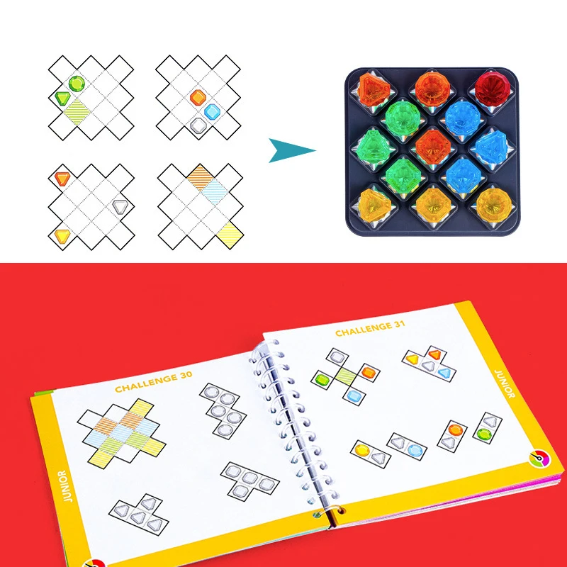 Juguetes Educativos de aprendizaje para niños, juegos de Sudoku de exploración de diamantes, 80 desafíos, juego de mesa de rompecabezas, juego de