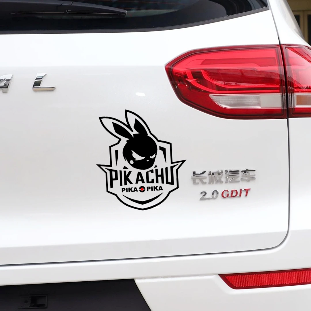 Pokemon Pikachu PIKA Cute Lovely Anime Car Stickers Reflective Decals For Fuel Tank Cap Windshield Trunk Motorcycles Laptop