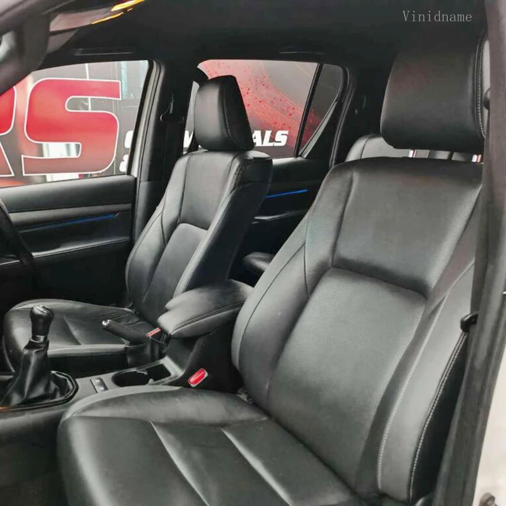 For Toyota Hilux Vigo VIII 2015 2016 2017 2018 2019 2020 2021 2022 2023 2024 2025 PU Leather Custom Car Seat Covers Accessories