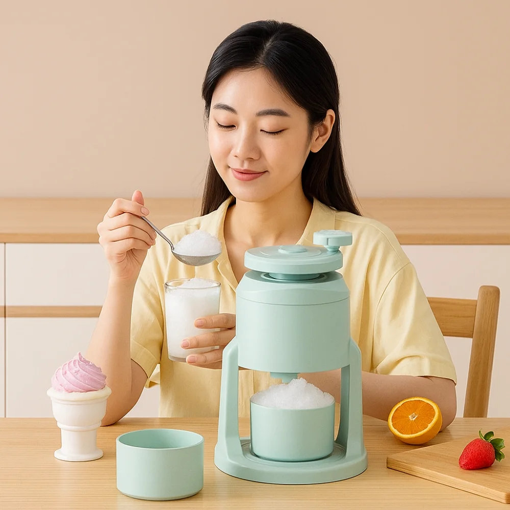 

Plastic Manual Shaved Ice Machine Labor-saving High-capacity Ice Breaking Machine DIY Anti Slip Handle Drink Making Machine
