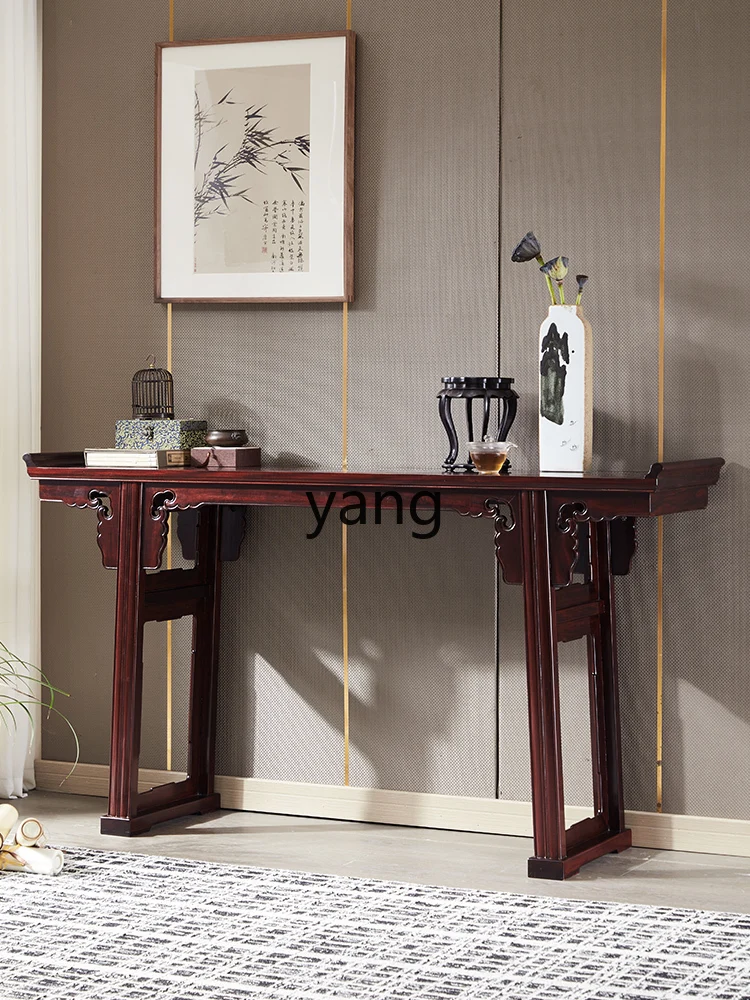 L'm'm Sandal Wood a Long Narrow Table New Chinese Style Console Solid Wood Strip Table Zen Altar Middle Hall