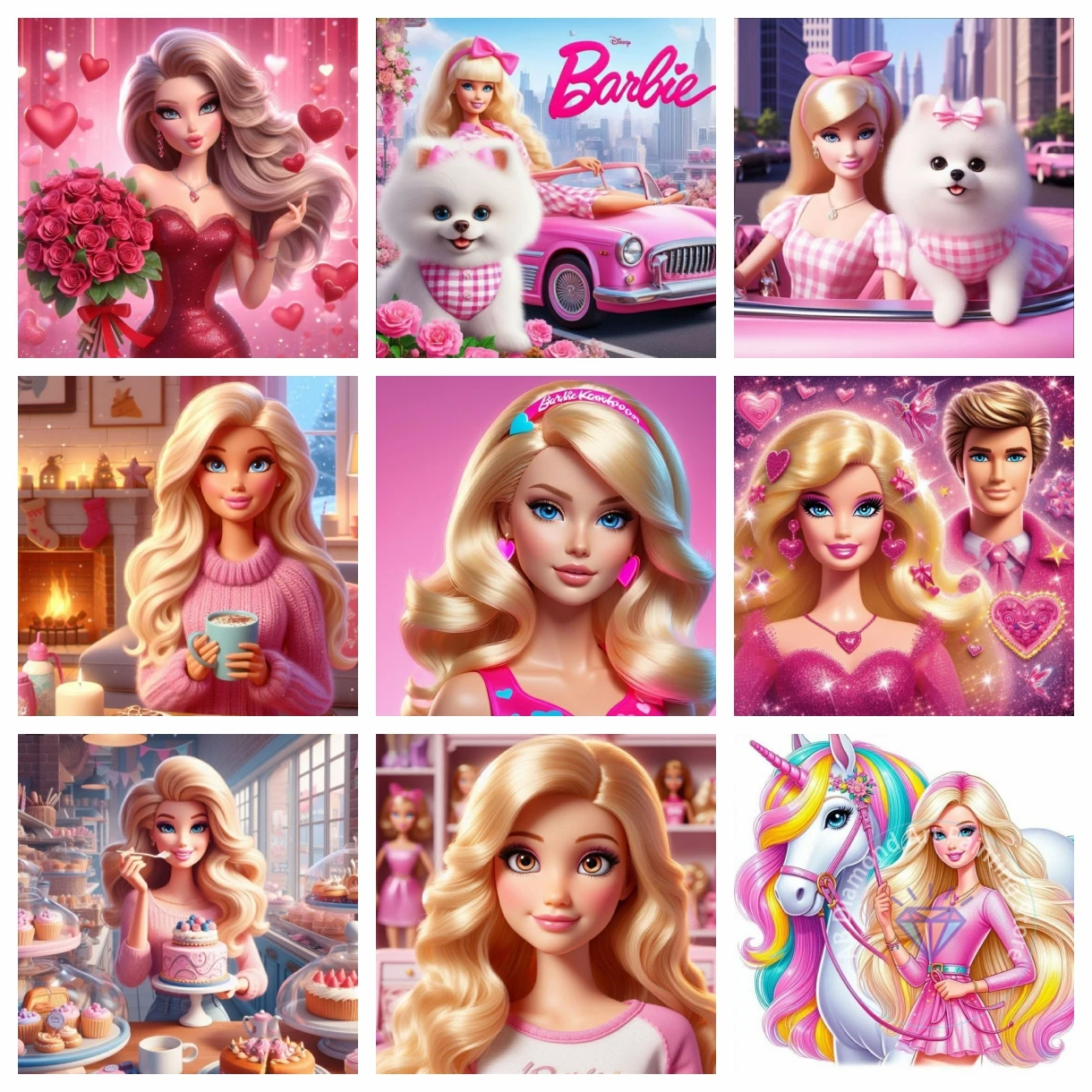 

Barbie Princess Cartoon Girl AB Diamond Painting Kit Diamond Embroidery Cross Stitch Handmade Art Gift Crafts Home Decoration