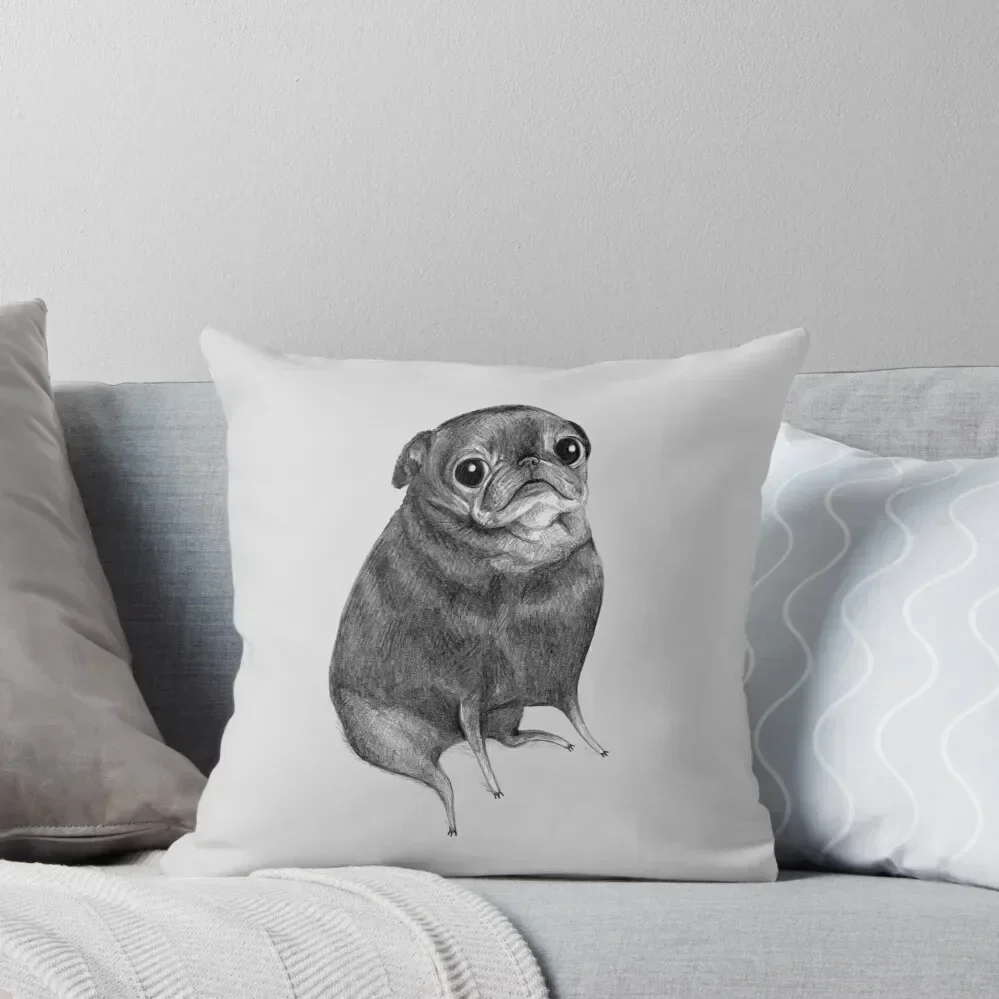 

Sweet Black Pug Throw Pillow Marble Cushion Cover Sofa Cushion Cover pillow pillowcase Christmas s Covers pillow