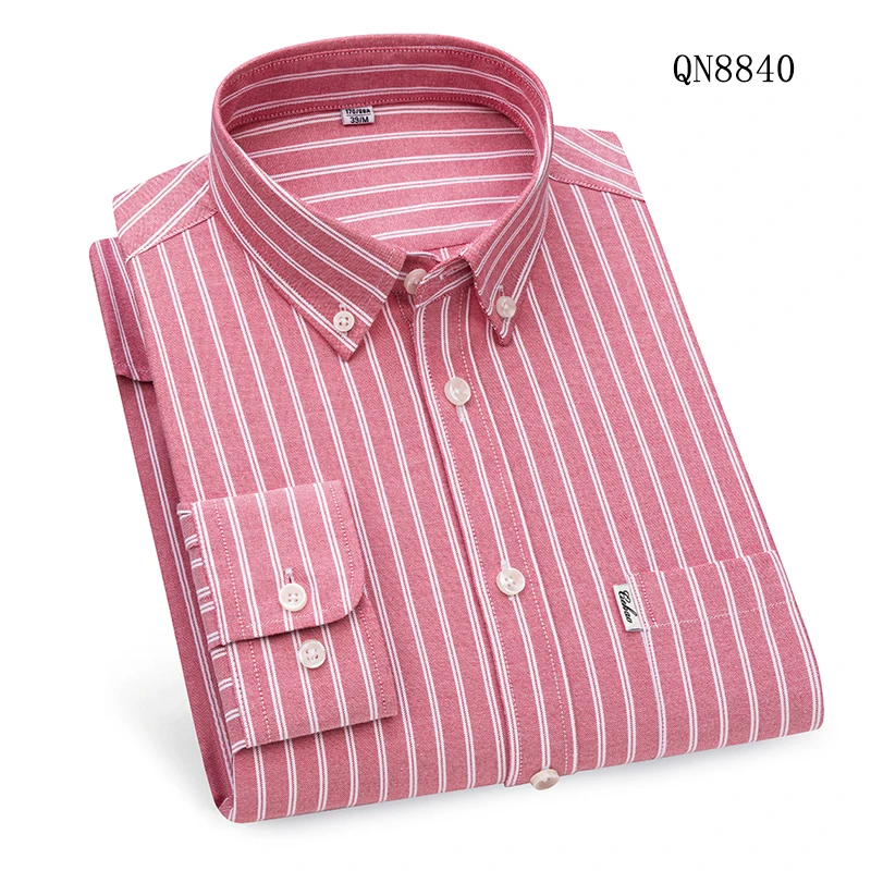 Man Shirts Long Sleeve Cotton Casual Oxford Men Short Sleeved Shirt 100% Cotton Solid Color Business Casual Pocket White Shirt