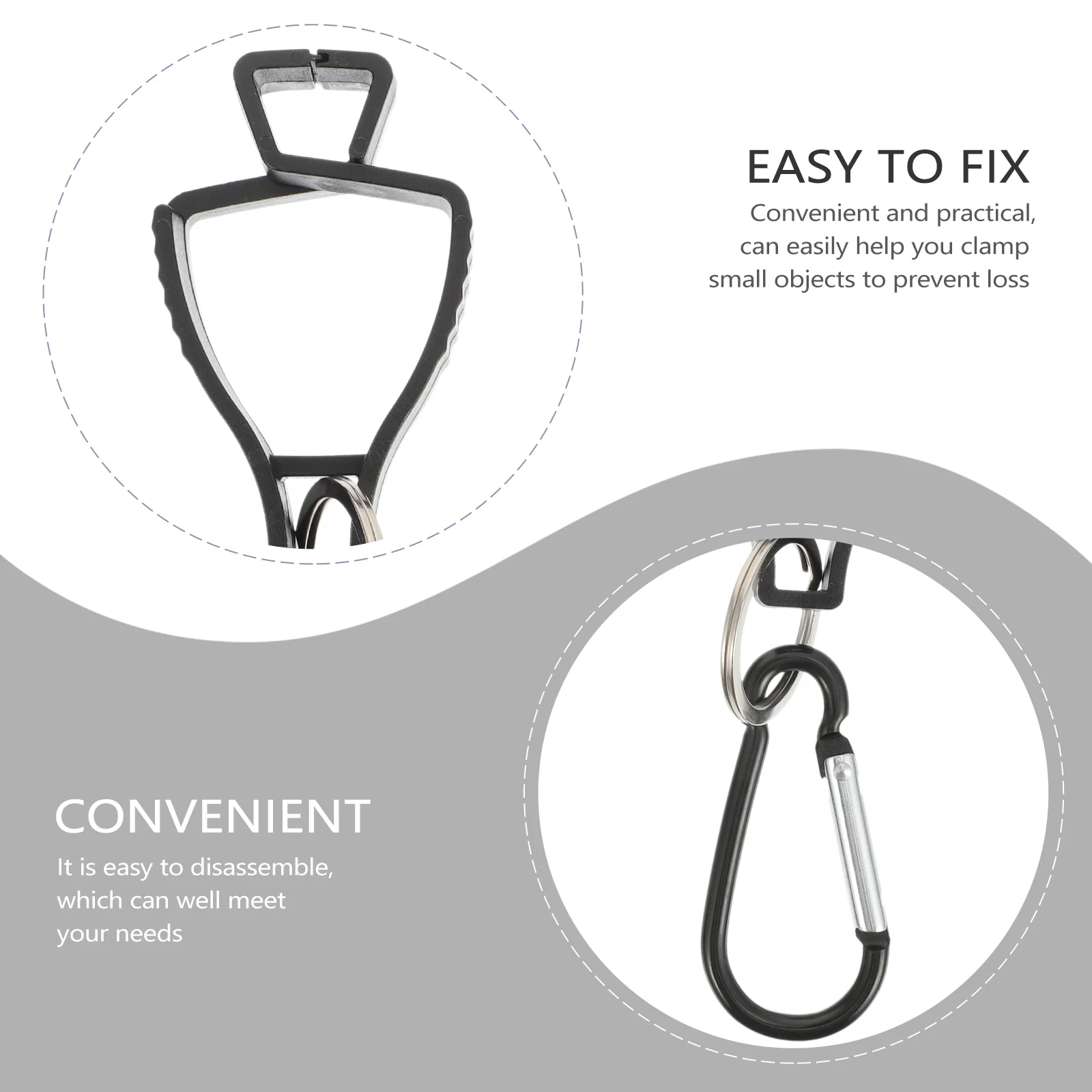 

2pcs Glove Clip Outdoor Multi-Function Hook Towel Sunglasses Work Belt Holder Clamp Disassemble Practical