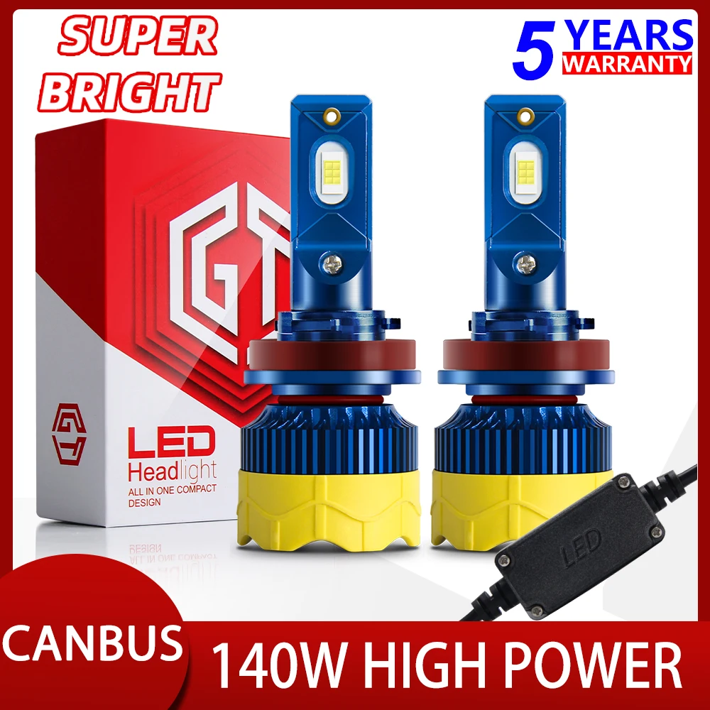 

HAOLIDE 18000LM Mini Car Headlight Bulbs H4 H7 Led Canbus 140W High Power 6500K H1 H11 HB3 HB4 9005 9006 Led Turbo Fog Light 12V