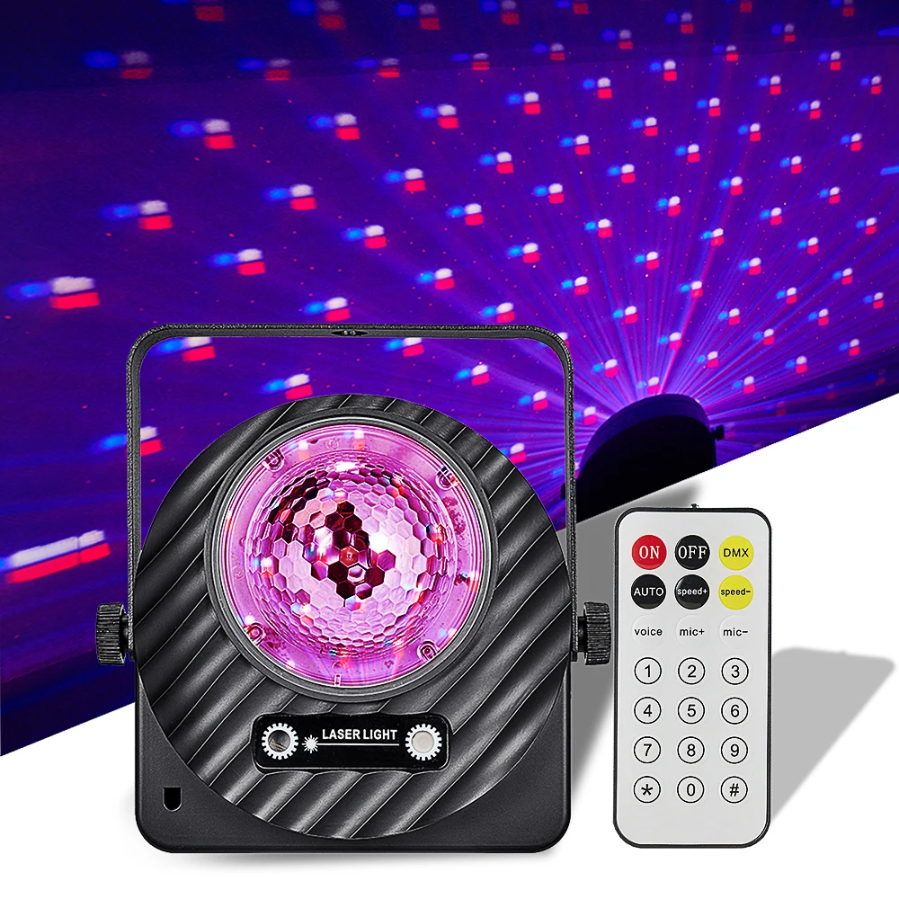 Bola mágica de discoteca RGBW Dmx, iluminación de escenario para baile, Control de voz, proyector de efectos de restaurante, atmósfera de fiesta, láser RG, 20W, nuevo