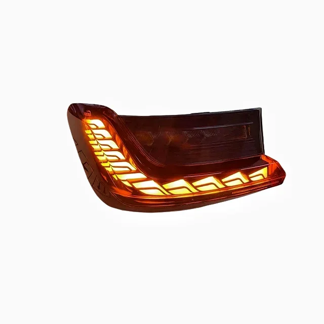 CY luz de coche 2019-2021 lámpara trasera LED 320i 325i 330i conjunto de luz trasera de freno trasero para BMW Serie 3 G20 G28 12 ABS rojo + PC