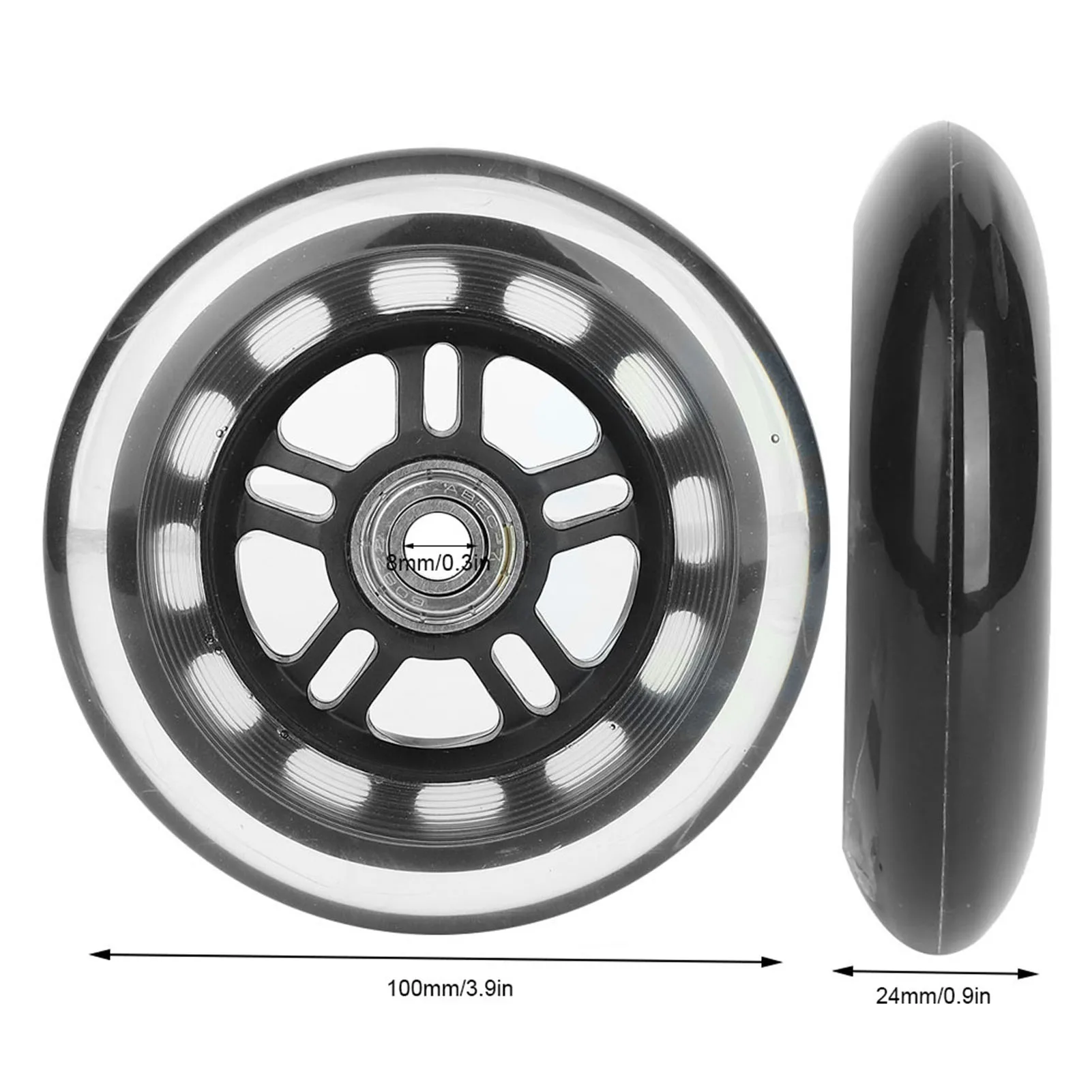 Lagerrollenräder ABEC-7 608ZZ Lagerrollenräder 4 Zoll PU-Rollen für kleine Wagen/Türen/Hardware – Detail 7