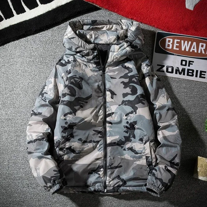 Parkas Camouflage Man Padded Coat Casual Down Jackets for Men Quilted Padding Youthful Clothes Vintage Outerwear in Promotion