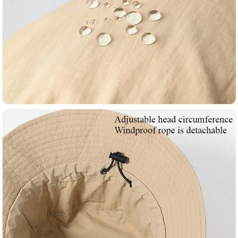 Quick Drying Fisherman Caps Outdoor Sun Anti-UV Protection Panama Hats Waterproof Camping Foldable Bob Bucket Sunhats