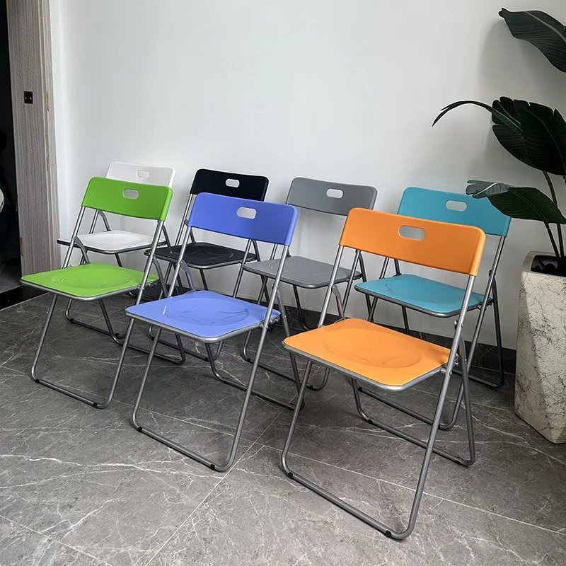 Plastic surface folding back chair Home dining chair Exhibition training Office school writing chair Computer tutoring folding