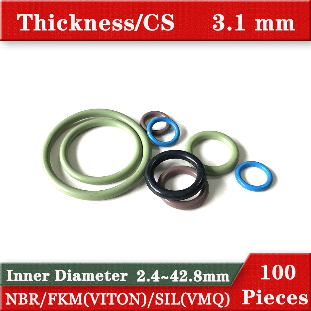 Rubber seal Oring 3.1mm Thickness  silicon ring NBR70 VMQ FKM 2.4-42.8mm O-ring gaskets pumb seal oil gas resistance water proof