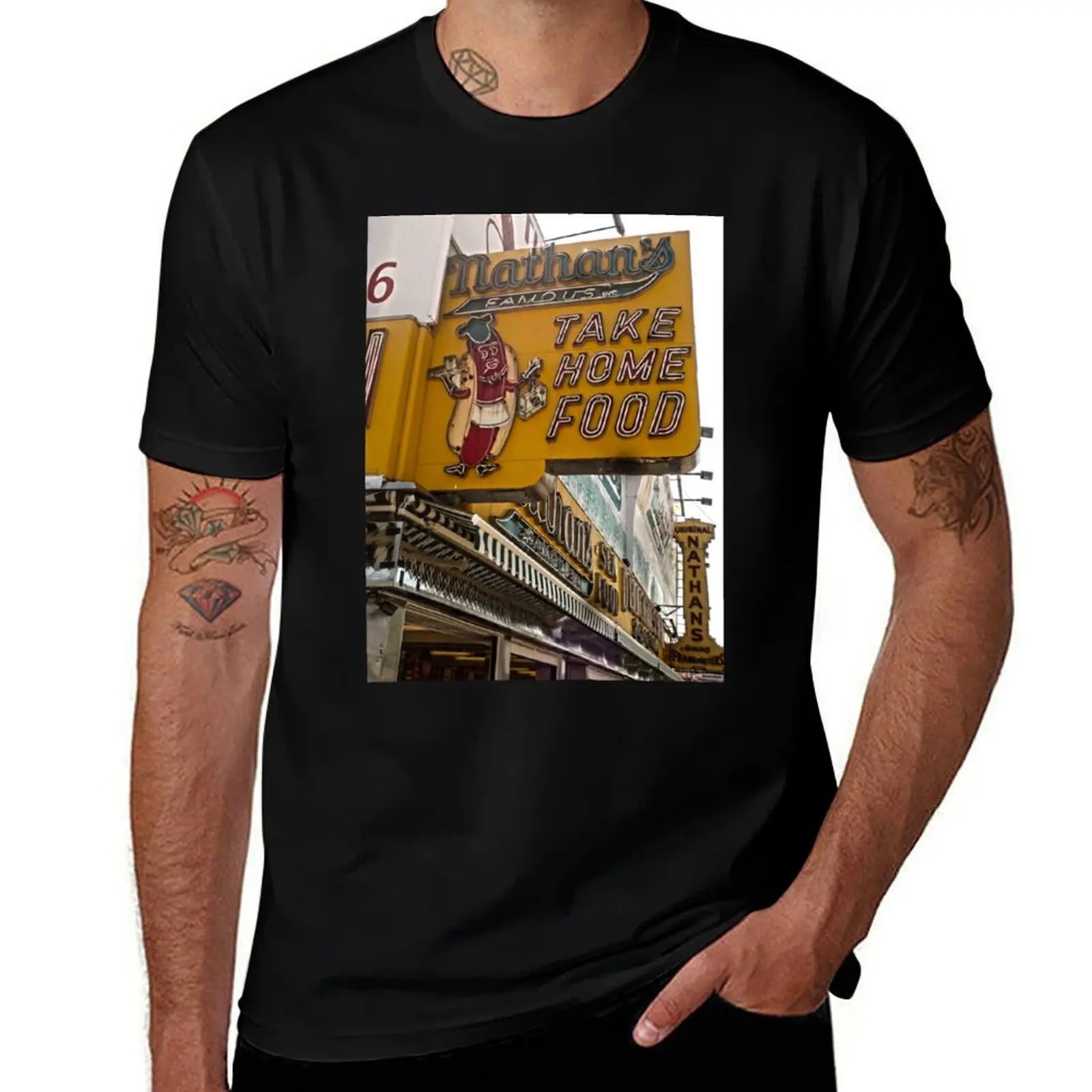 

Coney Island, Nathans Hotdogs T-Shirt man graphic t shirt men t shirt cotton 100%