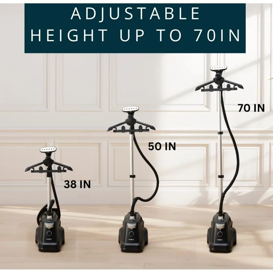 مُبخّر ملابس قائم صناعي عالي التحمل للملابس بقدرة 1800 وات، خزان مياه كبير جدًا سعة 3 لتر يوفر أكثر من 90 دقيقة من Con #6