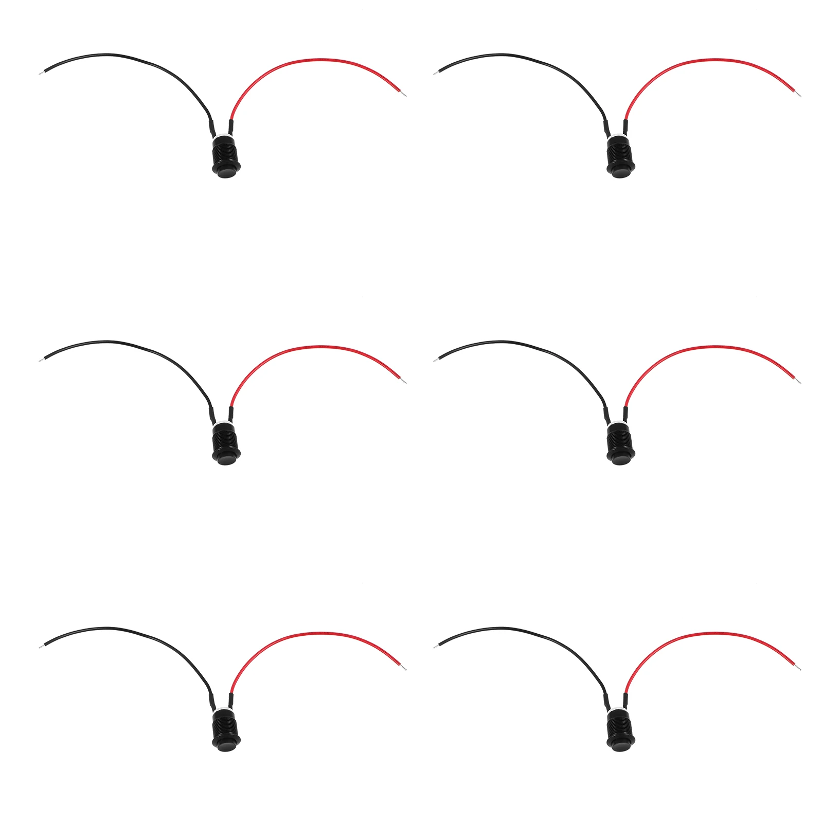 

6pcs Metal Push Button Switch Brass Nickel Plated Self-Resetting Automotive Car Boat Vehicle Industrial Equipment Electrical