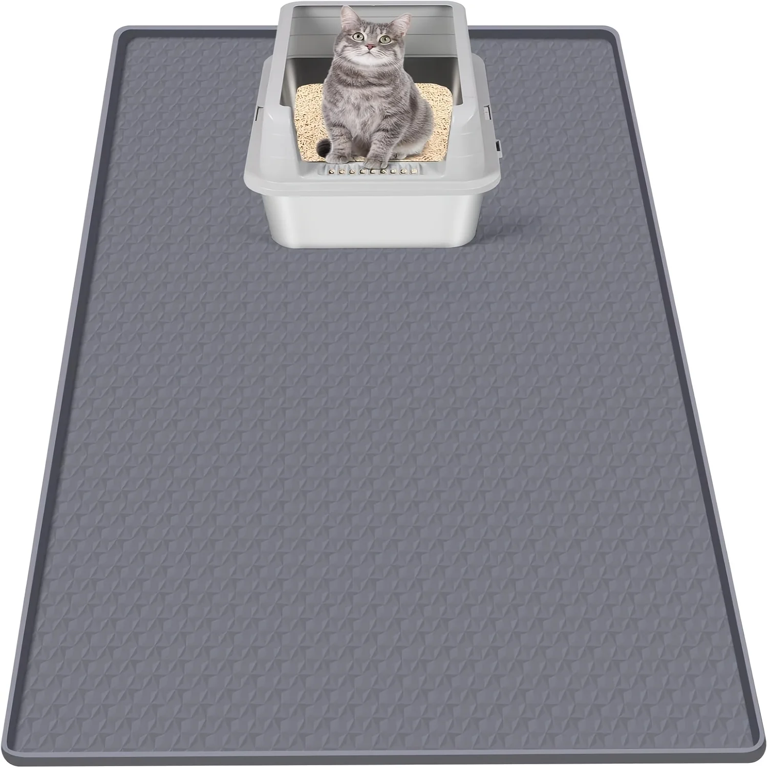 

Extra Large Bartuke Cat Litter Mat | 51" x 25.6" Silicone Mat for Scatter Control, Soft on Kitty Paws, Easy to Clean