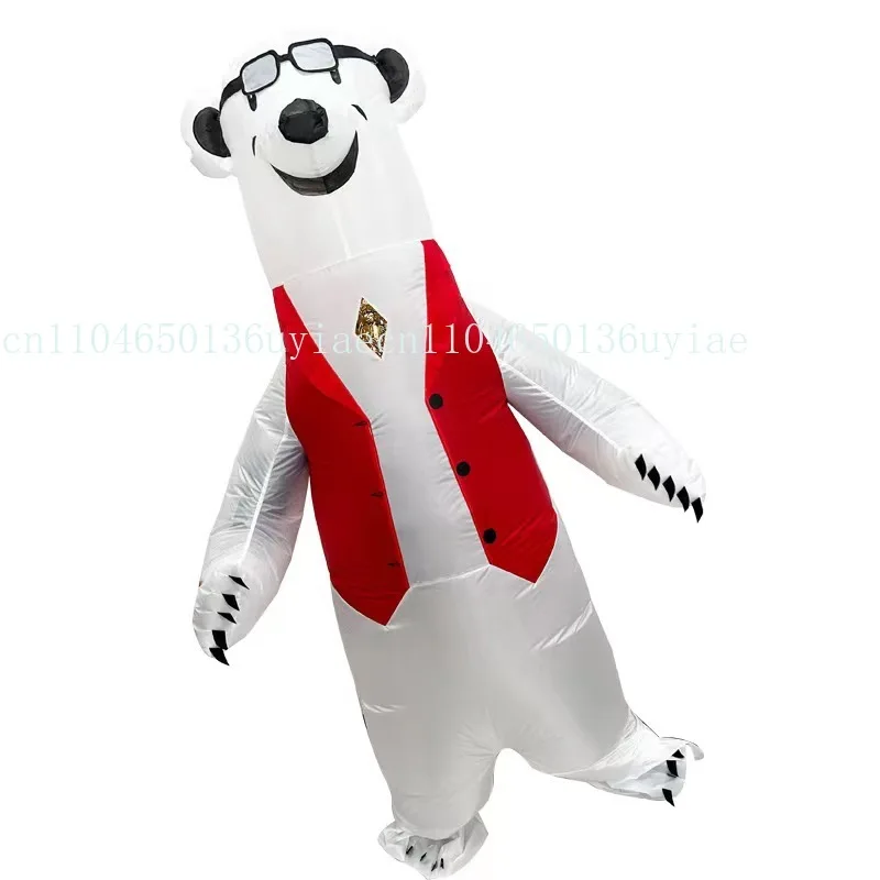 عيد الميلاد الدب القطبي نفخ زي جديد عيد الميلاد عطلة حفلة أداء جو الدعائم الملابس الكرتون لجميع الأعمار