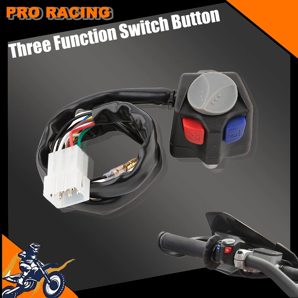 For KTM EXC-F SXF XC TE FE FX Motorcycle Electric Flameout Starter Stop Horn Kill Switch Three Function Switch Button Universal