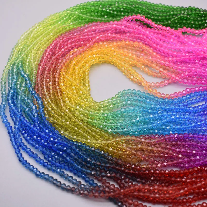 4mm 125pcs Colourful Faceted Crystal Glass Beads Charms Spacer Loose Beads For Jewelry Making DIY Wholesale