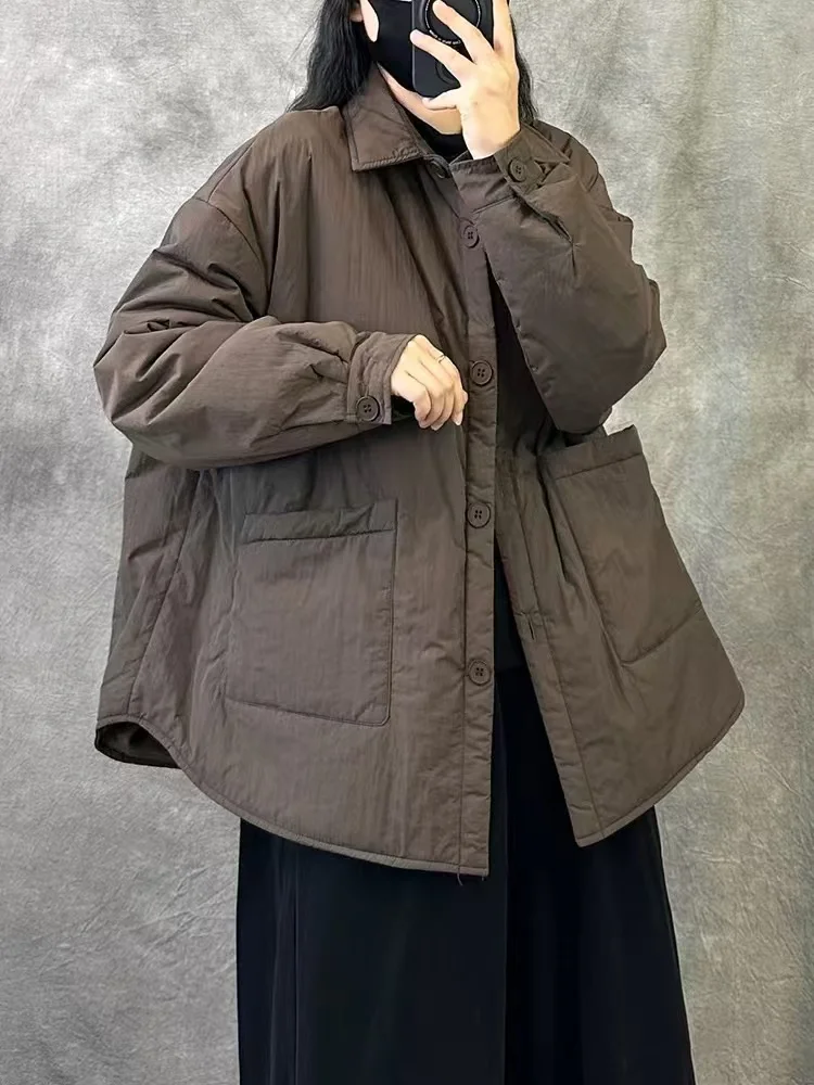 

Женская зимняя домашняя одежда из хлопка больших размеров, износостойкая морозостойкая хлопковая хлопковая верхняя одежда на пуговицах