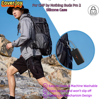 CJ for CMF by Nothing Buds Pro 2 Silicone Protective Earbuds Case with Carabiner Protective Cover Shockproof Protector Cover