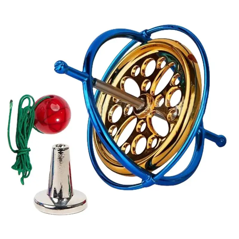 

Metal Turn Over Top Set Turn Over Hallow Design Metal Gyroscope Gold Desktop Gyro Toy Decorative Attractive Science Gear