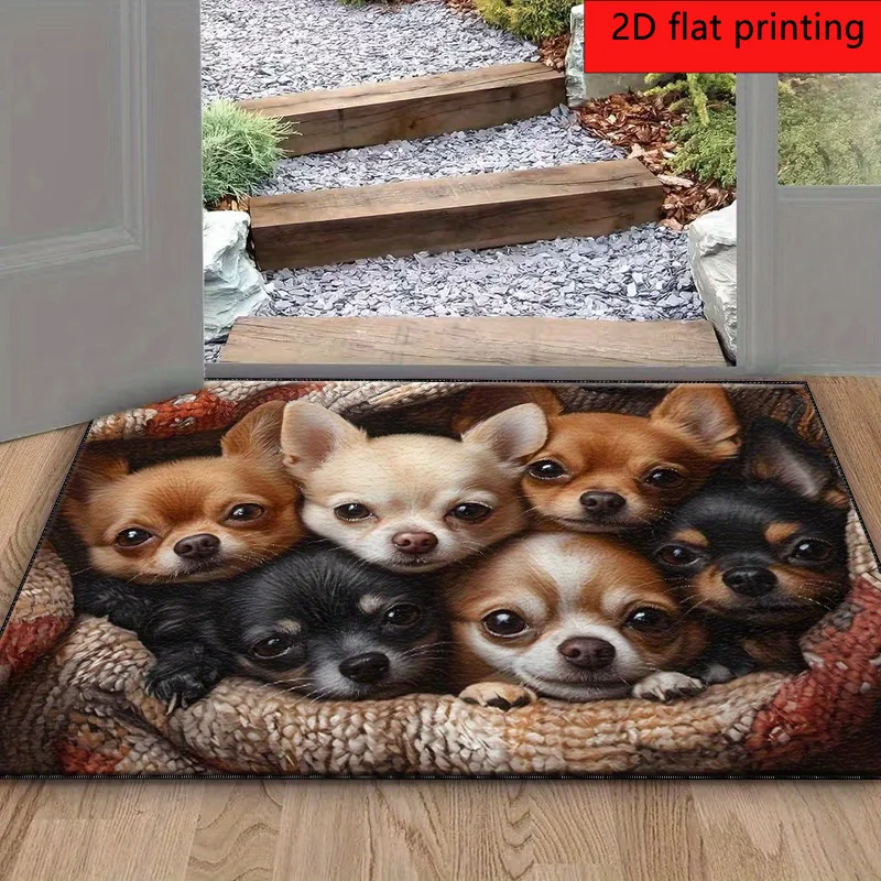 Cute Puppy Dog Pet Portrait Mat Throw Rug Blanket for Living Room Home Decor Chihuahua Canine Plush Gift