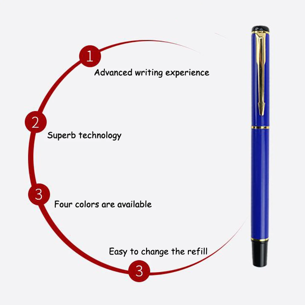 1 + 4 pz/set Office A Pen penna A sfera in metallo con ricarica regalo cancelleria Core penna A sfera automatica per inchiostro per ufficio scolastico blu nero