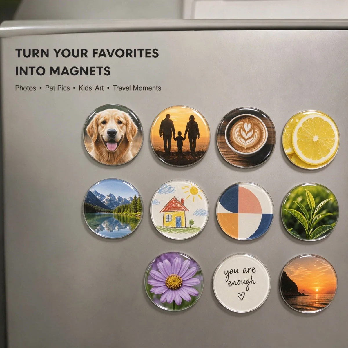 10/20 Pack Round Acrylic Fridge Magnet Blanks, 2×2