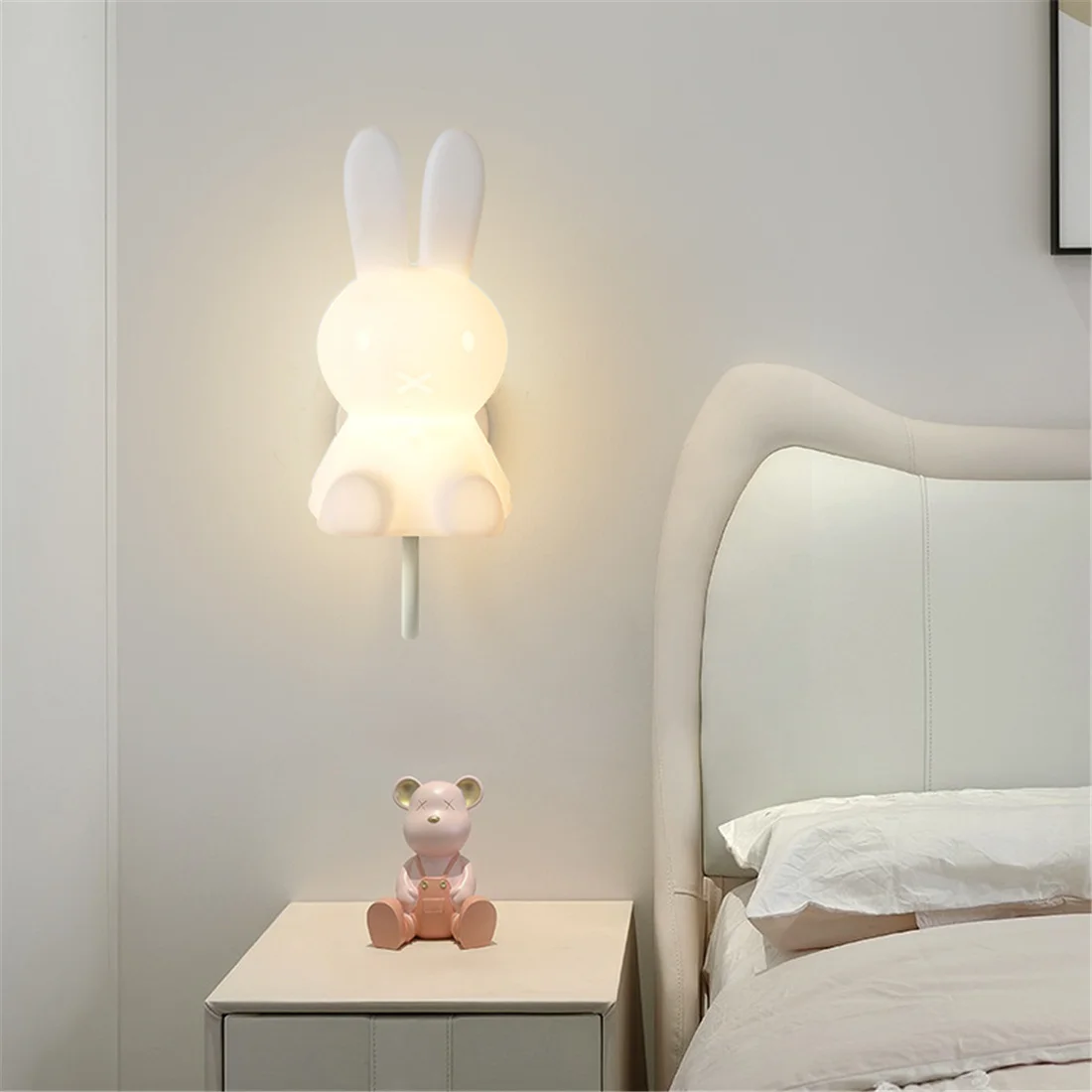 Cartoon Rabbit Kids Bedroom Led Wall Lamp Home Decoration Corridor Stairs Bedside Living Room Sconces Baby Sleeping Night Lights